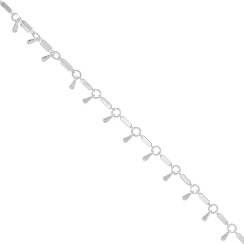 Cetena maglia creativa con barre e goccie 9.9 mm - Argentato x50cm