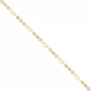 Catena creativa tonda striata e perle in vetro 4.5 mm - Dorato - Trasparente x50cm