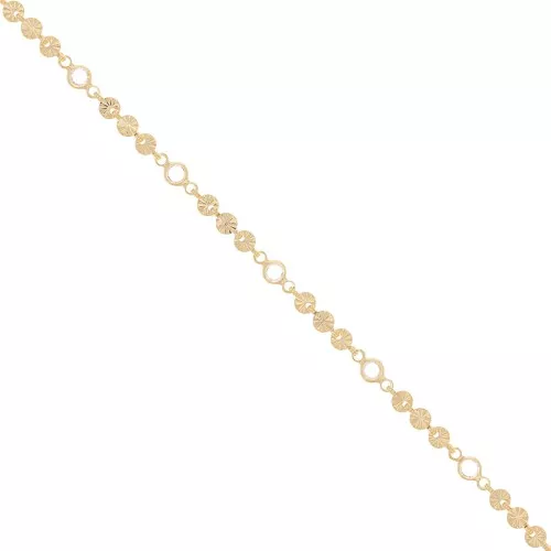 Catena creativa tonda striata e perle in vetro 4.5 mm - Dorato - Trasparente x50cm