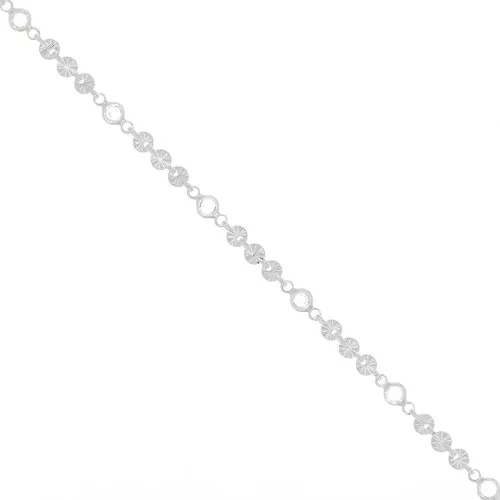 Catena creativa tonda striata e perle in vetro 4.5 mm-Argentato-Trasparentex50cm
