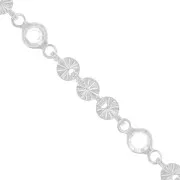 Catena creativa tonda striata e perle in vetro 4.5 mm-Argentato-Trasparentex50cm