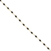 Catena maglia creativa ovale e resina epossidica 3.1 mm - Dorato - Nero x50cm|raw }}