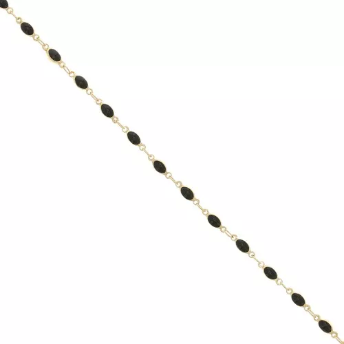 Catena maglia creativa ovale e resina epossidica 3.1 mm - Dorato - Nero x50cm