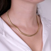 Girocollo maglia specchio 5 mm - Acciaio inossidabile Dorato 304 x49cm