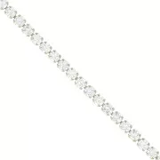 Catena strass in Ossido di zirconio tagliato 3 mm-Acciaio inossidabile Dorato -Crystal x50cm