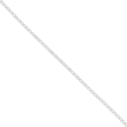 Catena strass in Ossido di zirconio tagliato 3 mm - Acciaio inossidabile 304 - Crystal x50cm