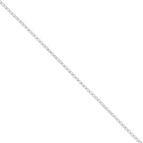 Catena strass in Ossido di zirconio tagliato 2 mm - Acciaio inossidabile 304 - Crystal x50cm