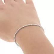 Catena strass in Ossido di zirconio tagliato 2 mm - Acciaio inossidabile 304 - Crystal x50cm