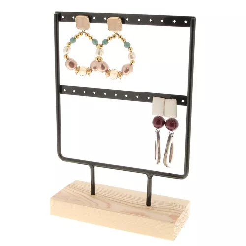 Espositore per bijoux 21.5x15 cm in metallo e legno - Nero x1