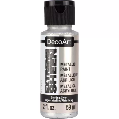 Pittura acrilica decorativa DecoArt Extreme Sheen - Argent sterling x59 ml