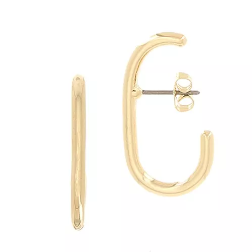 Orecchini perno design 28.5x15.5 mm - Dorato oro fino x2