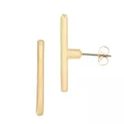 Orecchini perno design barra 26.5x2.5 mm - Dorato oro fine x2
