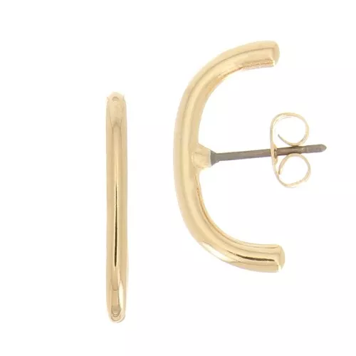 Orecchini perno forma ancora 20.5x10 mm - Dorato oro fine x2