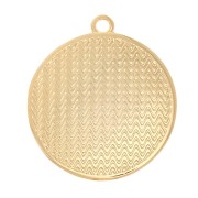 Pendente tondo martellato conchiglia 24x22 mm - Dorato con oro fine x1