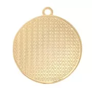 Pendente tondo martellato conchiglia 24x22 mm - Dorato con oro fine x1