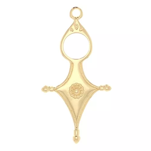 Pendente etnico stile Touareg 33x17 mm - Dorato con oro fine x1