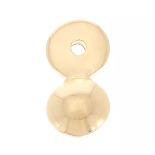 Ciondolo pallina 12x6.5 mm - Dorato con oro fine x1