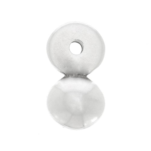 Ciondolo pallina 12x6.5 mm - placcatura argento fino anticato x1