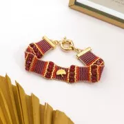 Passante Ginkgo 9x8 mm per lacci 5 mm - Dorato oro fine x1