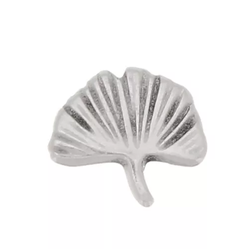 Passante Ginkgo 9x8 mm per lacci 5 mm - placcatura argento fino anticato x1