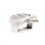 Passante Ginkgo 9x8 mm per lacci 5 mm - placcatura argento fino anticato x1