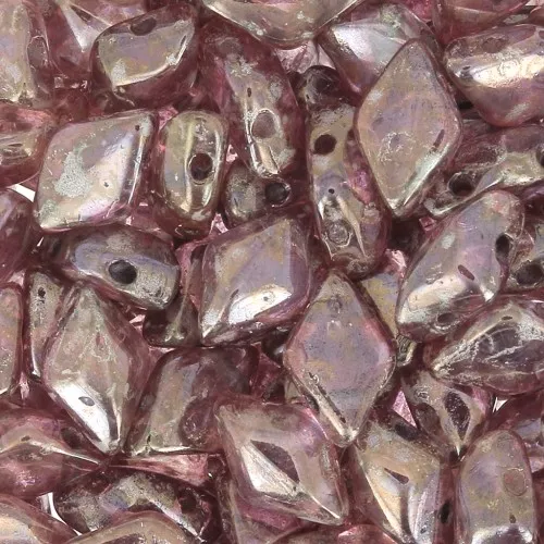 Perline in vetro Gemduo 2 fori 8x5 mm Crystal Gleam Green Glaze x10g