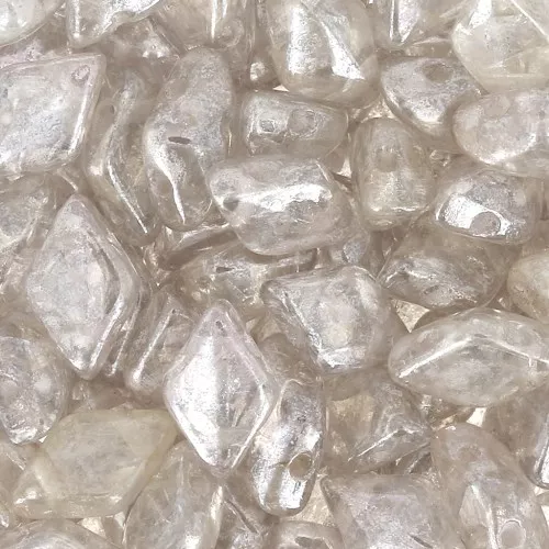 Perline in vetro Gemduo 2 fori 8x5 mm Crystal Gleam White Glaze x10g
