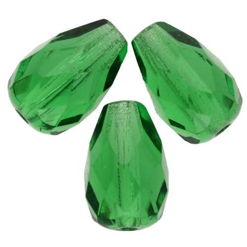Pere sfaccettate mm. 10x7 Green x20