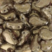 Perline in vetro 2 fori Paisley Duo 9x5.5 mm Crystal Gleam Spread Glaze x10g