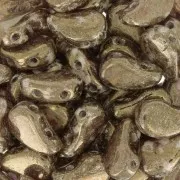 Perline in vetro 2 fori Paisley Duo 9x5.5 mm Crystal Gleam Spread Glaze x10g