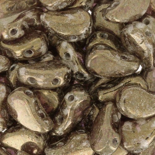 Perline in vetro 2 fori Paisley Duo 9x5.5 mm Crystal Gleam Spread Glaze x10g