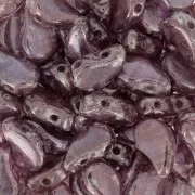 Perline in vetro 2 fori Paisley Duo 9x5.5 mm Crystal Gleam Green Glaze x10g