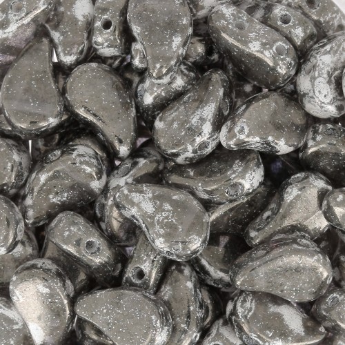 Perline in vetro 2 fori Paisley Duo 9x5.5 mm Crystal Gleam Copper Glaze x10g