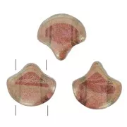 Perline in vetro Ginko Duo 2 fori 7.5x7.5 mm Crystal Gleam Red Glaze x10g