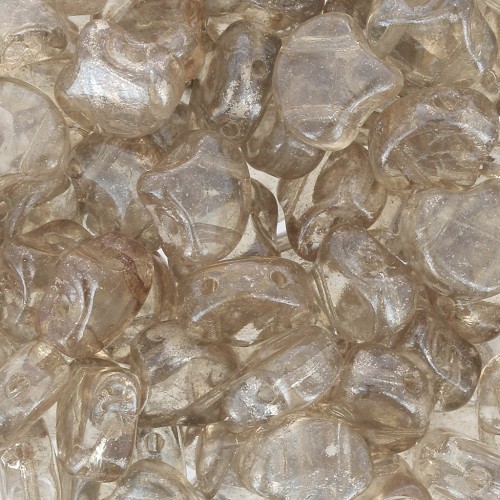 Perline in vetro Ginko Duo 2 fori 7.5x7.5 mm Crystal Gleam Orange Glaze x10g