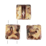 Perline in vetro Fixer 2 fori 8x8 mm Opaque White Dark Travertin x10g