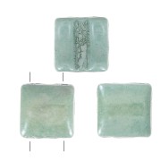 Perline in vetro Fixer 2 fori 8x8 mm Opaque Green Ceramic Look x10g