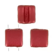 Perline in vetro Fixer 2 fori 8x8 mm Red Metallic Mat x10g