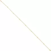 Catena maglia Gourmette alternata (1x2) perle tonde 2 mm in Gold filled x 50cm