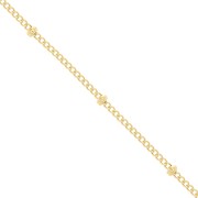 Catena maglia Gourmette alternata (1x2) perle tonde 2 mm in Gold filled x 50cm
