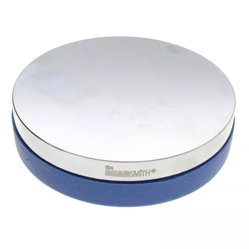 Blocco di metallo tondo 7.6 cm - Piastra piatta in acciaio con base in silicone x1
