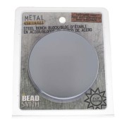 Blocco di metallo tondo 7.6 cm - Piastra piatta in acciaio con base in silicone x1