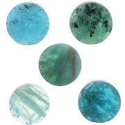 Cabochon piatto tondo - 6 mm in pietra gemma - Apatite x1