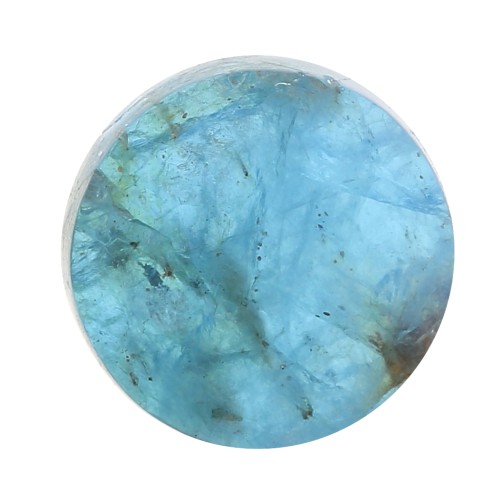 Cabochon piatto tondo - 8 mm in pietra gemma - Apatite x1