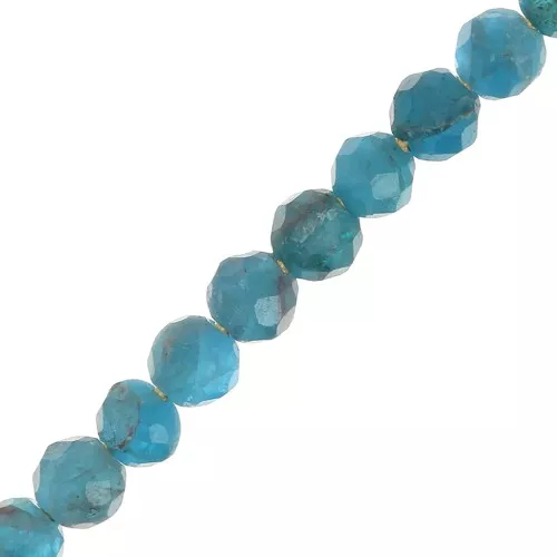 Perle tonde sfaccettate 3 mm Pietra gemma - Apatite x25