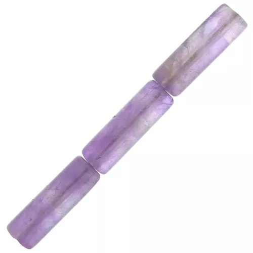 Perle tubi in pietra gemma 15x5 mm - Ametista x5