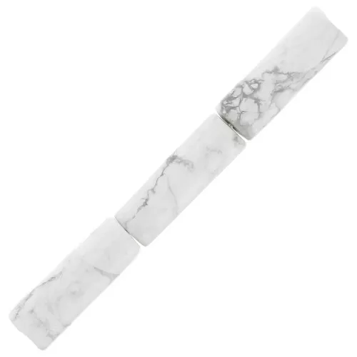 Perle tubi in pietra gemma 15x5 mm - Howlite x5
