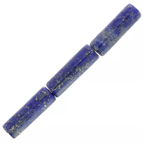 Perle tubi in pietra gemma 15x5 mm - Lapis lazzuli x5