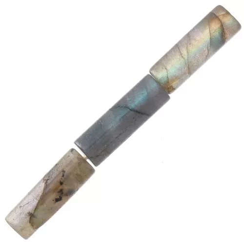 Perle tubi in pietra gemma 15x5 mm - Labradorite x5