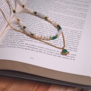 Perle tubi in pietra gemma 15x5 mm - Pietra di luna x5